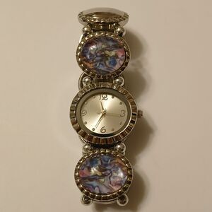 AccuTime Ladies Silver Tone Stylish Elegant Bohemian Bracelet Watch Japan Movt